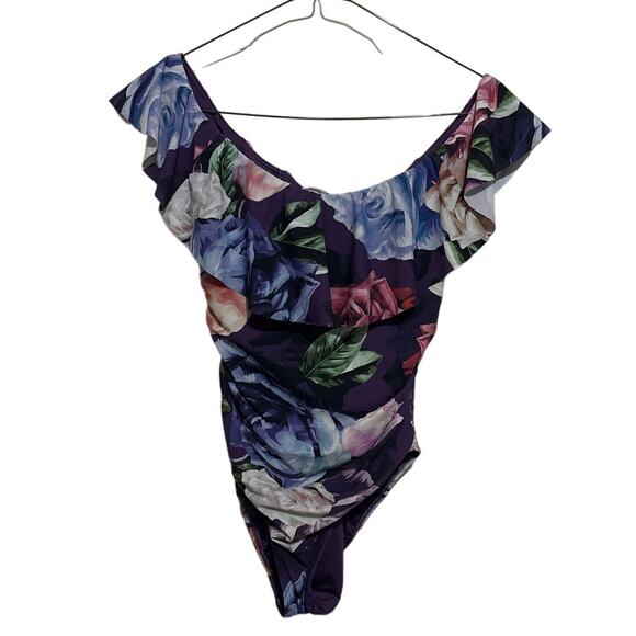 La Blanca Off the shoulder Ruffle One Piece Swimsuit 10 - Picture 2 of 4